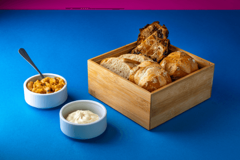 Box with mix of breads